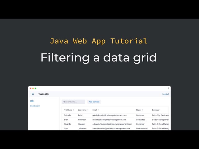 Java tutorial: Filtering Java entities in a data grid (part 7)