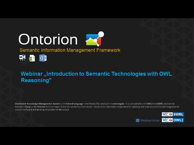 Webinar: "Introduction to Semantic Technologies with OWL Reasoning"