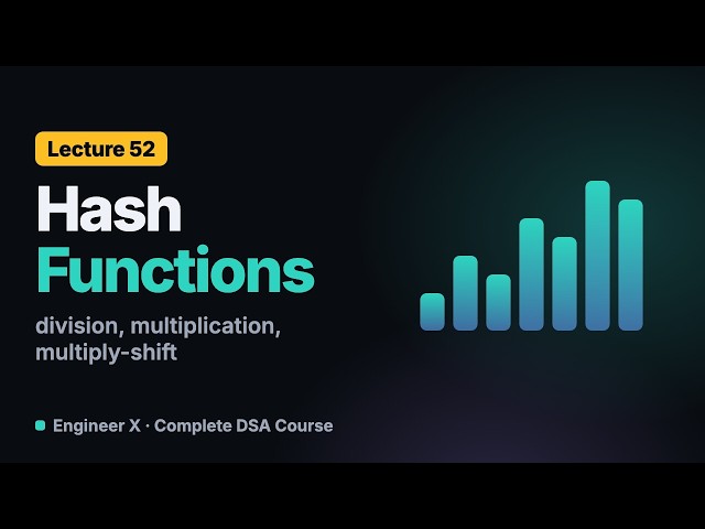 Hash Functions Explained: Division, Multiplication and Multiply-Shift Methods | DSA Course L52