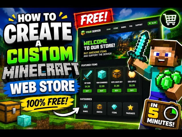 How to Create a Custom Minecraft Web Store for FREE! | Complete Step-by-Step Tutorial (2026)