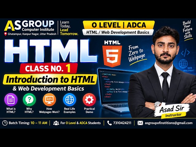 HTML Introduction for Beginners | What is HTML? | Class 1 | Asad Sir | ASGROUP