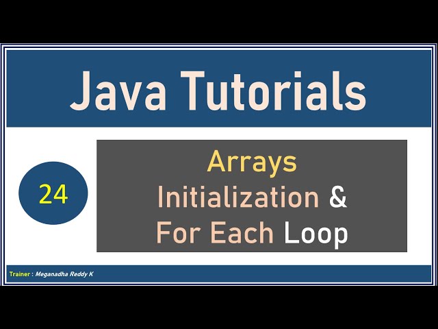 Java Tutorials : Arrays Initialization and Foreach Loop #24
