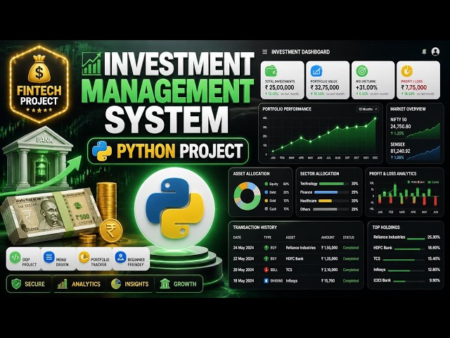 📈💰 Investment Management System Using Python | Complete Python OOP Project | Investment Tracker