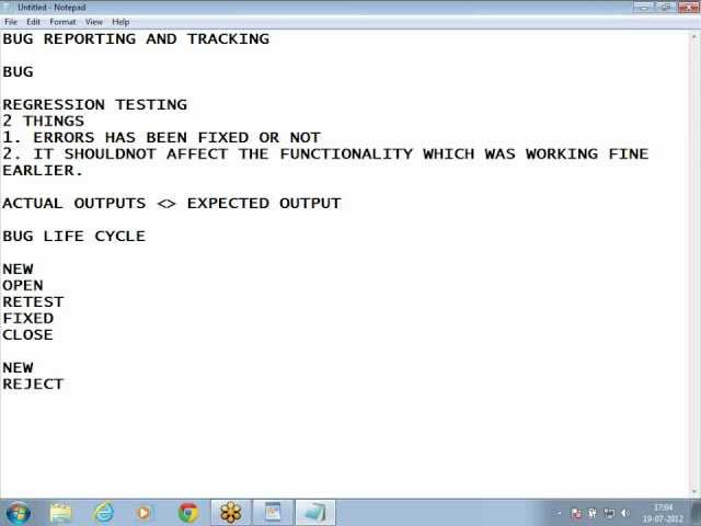 Bug Reporting And Tracking (software testing)