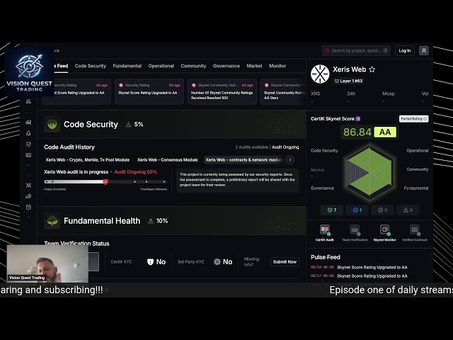 Day 2 - Streaming until mainnet - Crypto, Xeris, and why Certik and their Skynet scores matter!