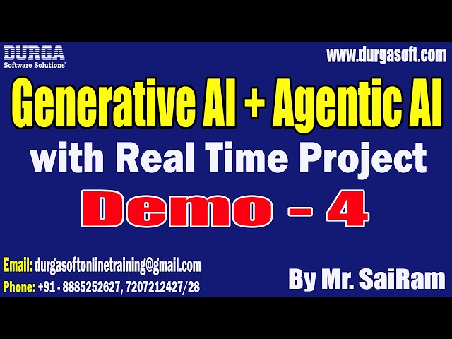 Generative AI + Agentic AI tutorials || Demo - 4 || by Mr. SaiRam On 16-07-2026 @8AM (IST)