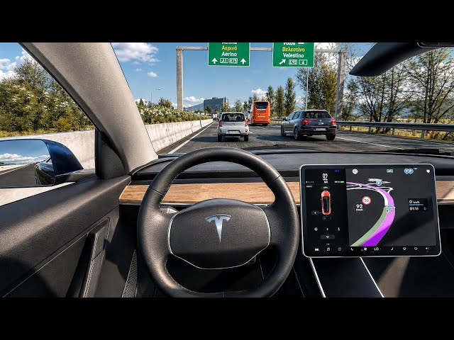 Realistic Car Simulator : Tesla Model 3 2021 Highway Driving POV