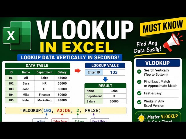 🔥 VLOOKUP in Excel Explained Simply | Learn VLOOKUP with Real Examples