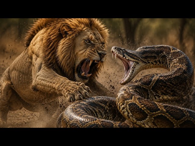 Lion vs Python: The Ultimate Battle Between Africa’s King and a Giant Snake