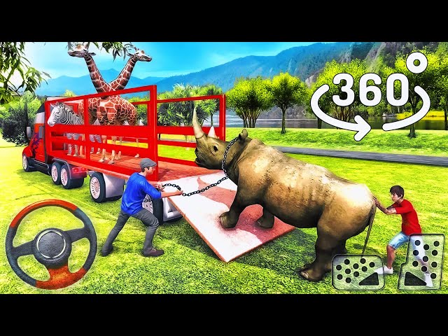 Farm Animal Transport Truck - Pet Zoo Simulator 3D - 360 Video Game