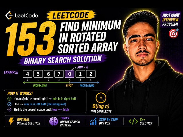 LeetCode 153 | Binary Search Pattern | O(log n)