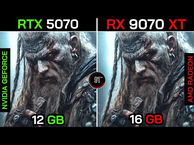 RX 9070 XT VS RTX 5070+ Ryzen™ 7 9800X3D : TEST IN 8 GAMES
