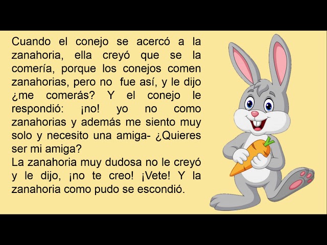 LECTURA del cuento El Conejo y la Zanahoria