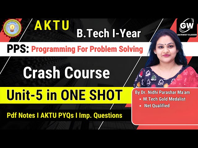 PPS  UNIT-5 I ONE SHOT I By  Nidhi Parashar Ma'am I Gateway Classes  I AKTU