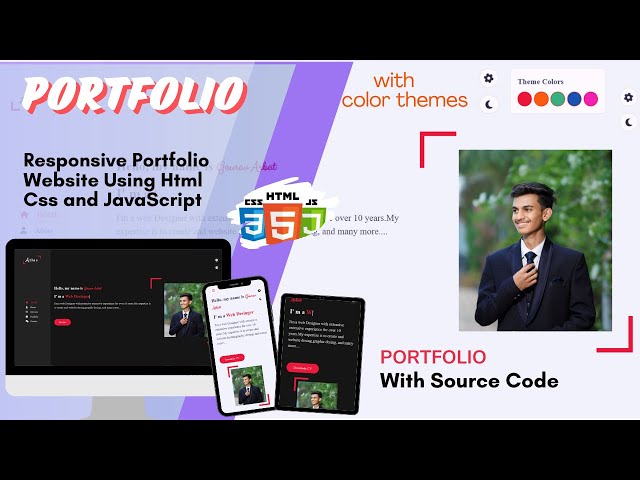Responsive Portfolio Website Using HTML CSS & JavaScript || Personal Portfolio Website Design using