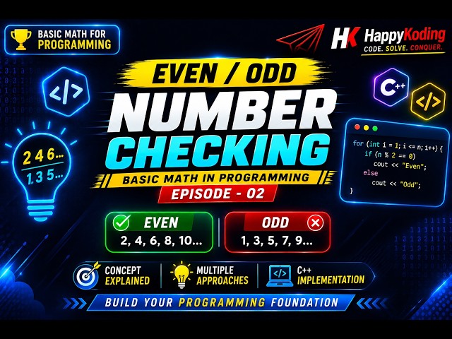Even or Odd Number Checking | Basic Math for Programming | HappyKoding