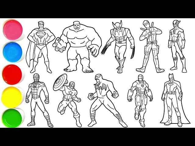 Draw Ten Legendary Superheroes in Minutes - Superman, Hulk, Wolverine, Deadpool, The Flash & others