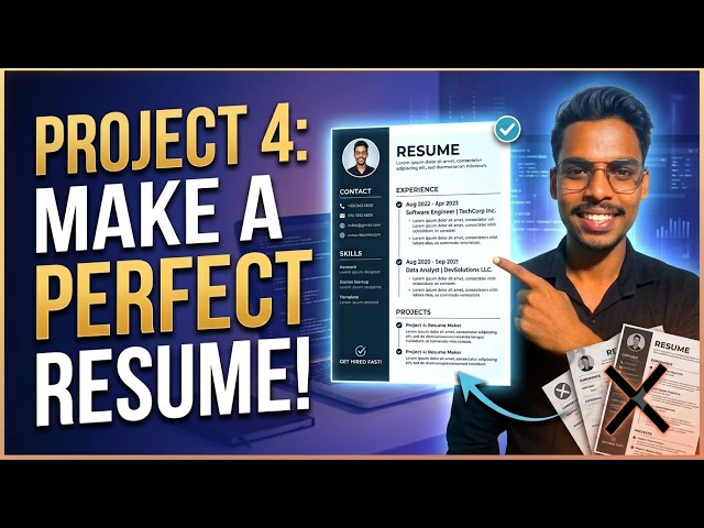 “Resume Website using HTML 📄 | Project 4 🔥 | Create CV in HTML (No CSS) | codelife100x”