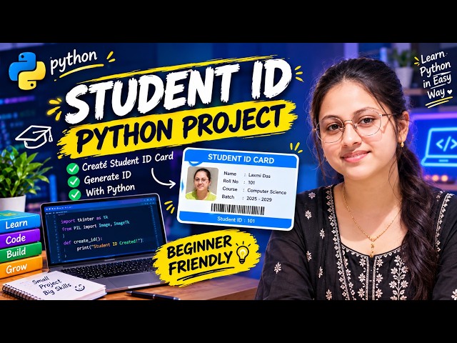 🔥How to Build a Student ID Card in Python | Python mini Project for Beginners 🐍