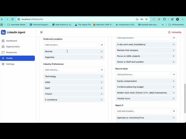 LinkedIn AI Agent - Demo: Frontend React + Backend FastAPI