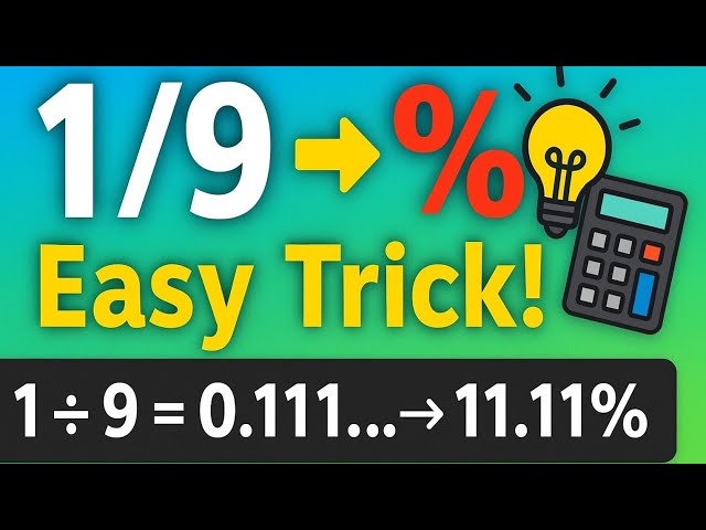 “Quick Method to Find % of 1/9 | Mental Math Hack”