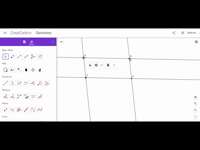 Geo construct a parallelogram in Geogebra