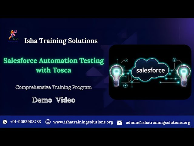 Salesforce Tosca  demo Video on 19th Jan 2026.Contact/WhatsApp us on +91- 9052903733 to enroll.