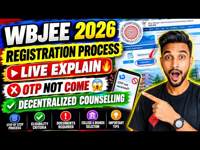 LIVE REGISTRATION PROCESS🔥| WBJEE DECENTRALIZED COUNSELLING| OTP NOT COME😱| WBJEE 2026