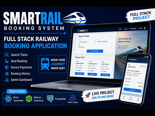SmartRail – Full-Stack Railway Booking System | React, Node.js & PostgreSQL