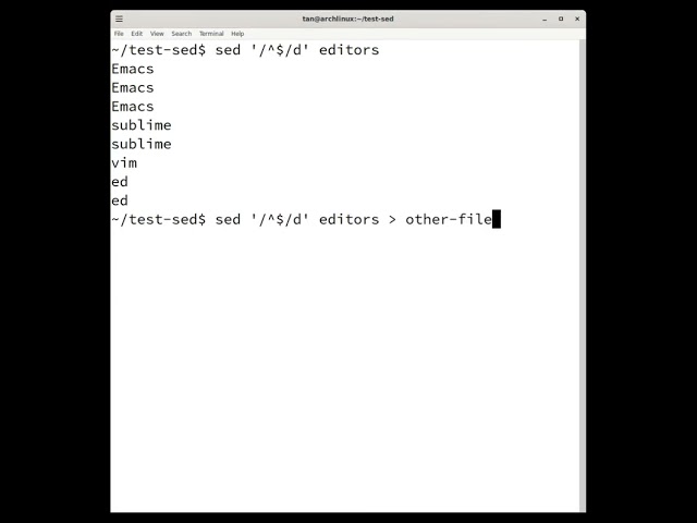 A Few Basic Uses of the Sed Text Editor