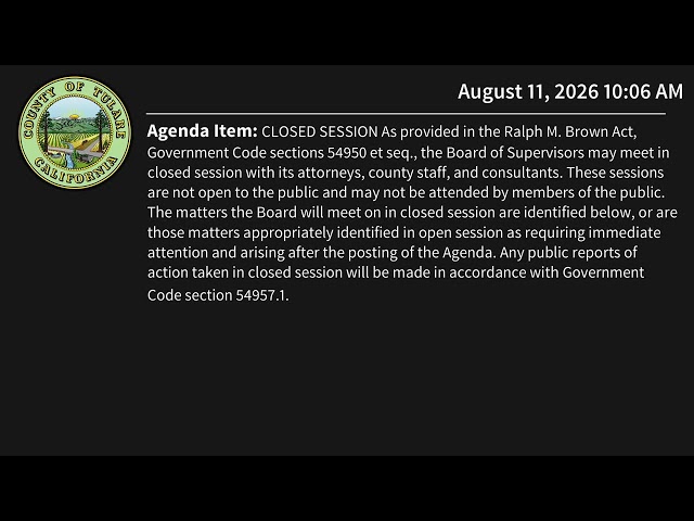 Board of Supervisors Meeting - 08/11/2026
