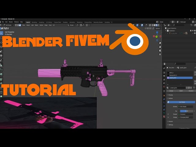 (Blender Tutorial) How to Create Glowing Guns for FiveM GTA5