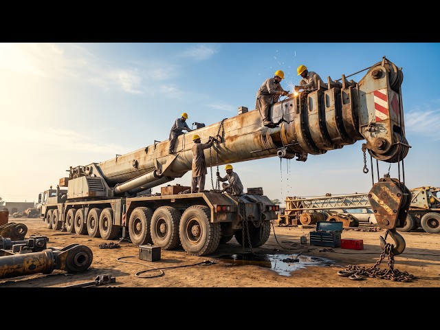 50 Ton Crane Telescopic Boom Repair | Pakistani Mechanics Restore Giant Crane