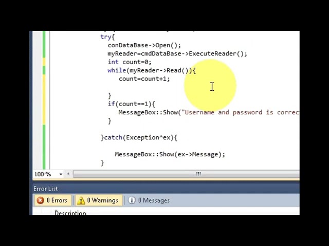 Visual C++ Tutorial 5 | Windows Forms Application  Create Login Form with MySql Part 2