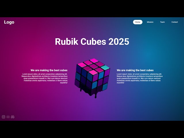 Animated Responsive Neon Gradient Landing Page | HTML & CSS Tutorial