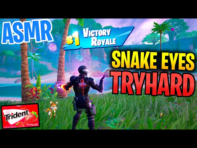 ASMR Gaming 😴 Fortnite Snake Eyes Wins! Relaxing Gum Chewing 🎮🎧 Controller Sounds + Whispering 💤