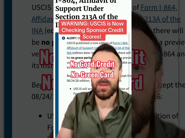 New I-864 Form:  USCIS is Now Checking Sponsor Credit Scores! #immigration