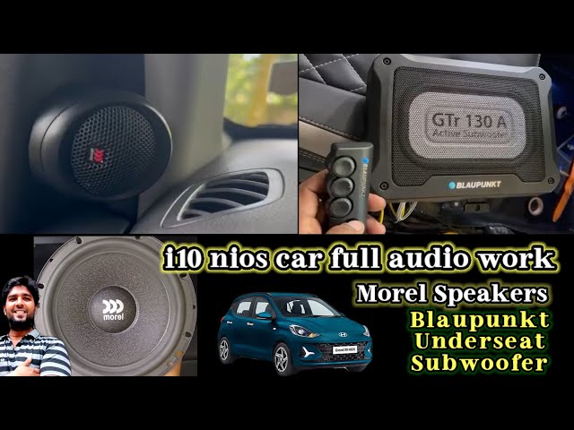 morel compenent and coaxial blaupunkt underseat sub fitting in Hyundai i10nios |#morel #blaupunkt