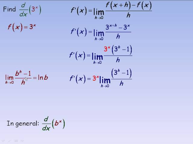 Derivatives of Exponential Functions Part 1