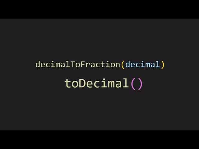 Making a decimal and fraction converter in js