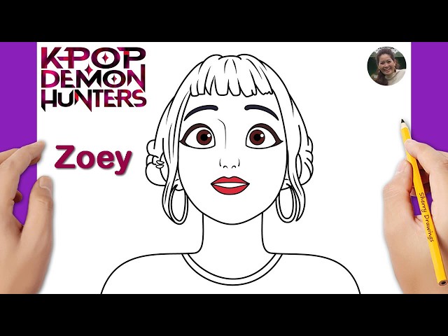 How to draw Zoey easy | KPop Demon Hunters Drawing