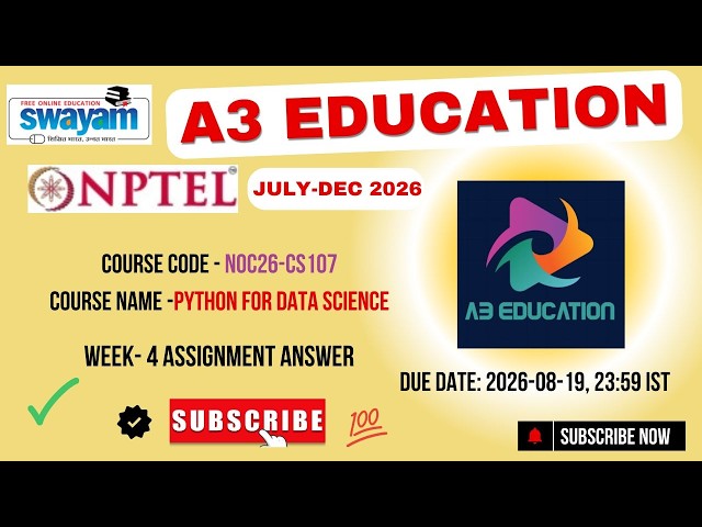 NPTEL Python for Data Science Week 4 Assignment Answers | noc26-cs107 | IIT Madras