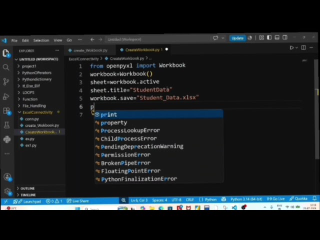 Python Excel Automation Part 2 | Create Excel Workbook Using Python & OpenPyXL