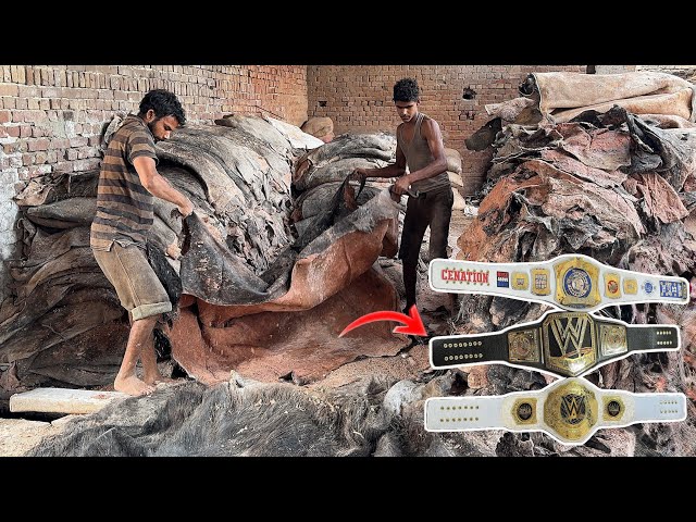 How Raw Buffalo Hide Turning into Wrestling Championship Belts | Full Leather Belt making Process