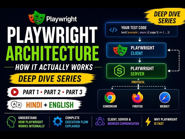 Part 1 - Playwright Architecture  | How Playwright Works Behind the Scenes | Hindi + English