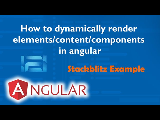 How to dynamically render elements/content/components in #angular