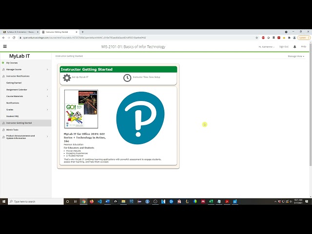 MIS 2101: Configuring Pearson MyLab IT