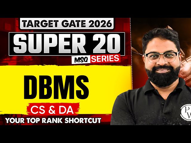 DBMS | CS & DA | Target GATE 2026 Super 20 MSQ Series