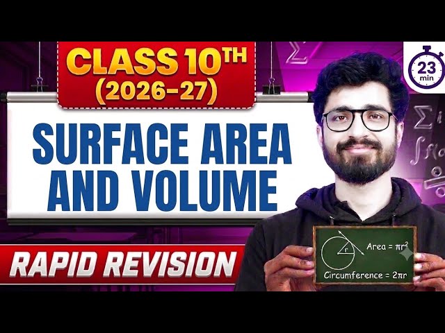 Surface Area And Volume class 10th maths chapter 12 by Ritik Mishra for session 2026-27