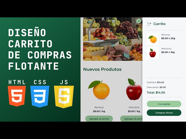Diseño Carrito de Compras Flotante en HTML, CSS y JavaScript | Tutorial
